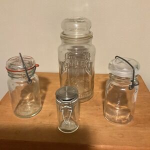 Vintage Planters Peanuts 75th Anniversary Jar and Assorted Glass Storage Set